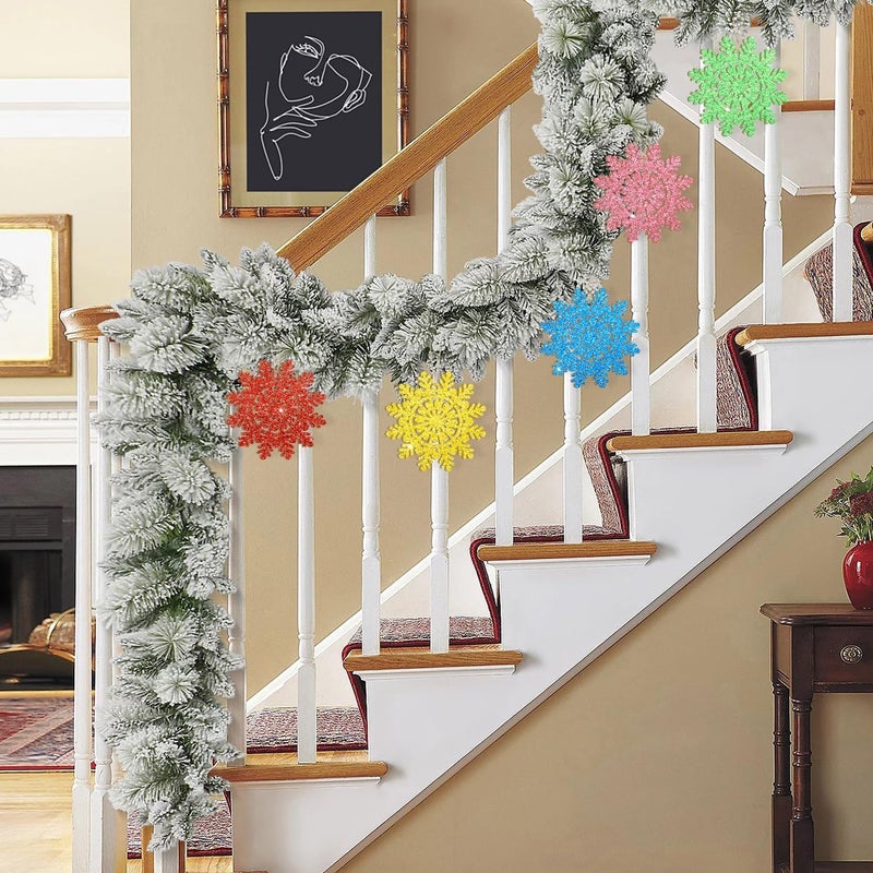 Sophena Wooden Christmas Snowflake Ornaments to Paint Christmas Winter Decoration Cutouts Unfinished 24PCS 3.5 inches, DIY Blank Unfinished Christmas Tree Ornament for Home Snowflakes Crafts Hanging - Image 5